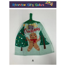 Crochet Top Hand Towel / Tea Towel -  Merry Christmas Crochet Top Hand Towel / Tea Towel -  Merry Christmas